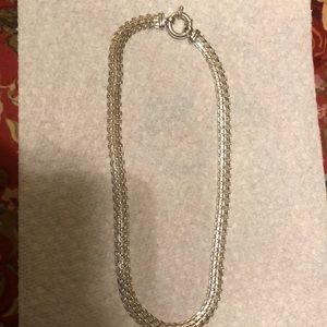 Italian made sterling silver large clasp necklace
